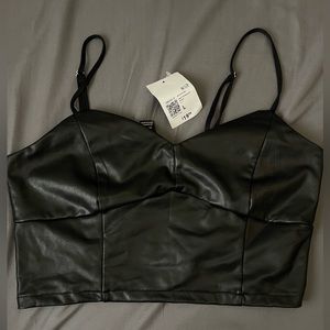 Forever 21 Black Leather Top